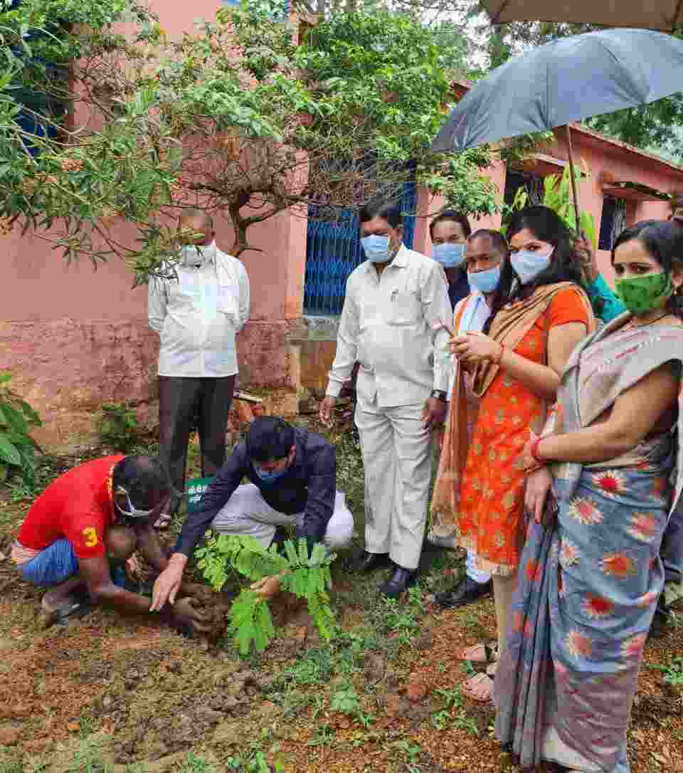 वनांचल ग्राम मल्दामाल में विधायक के साथ एसडीएम बी एस मरकाम और डिप्टी कलेक्टर डाॅ स्निग्धा तिवारी ने लगाए पौधे
