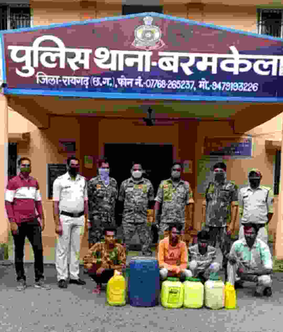 ग्राम बुदेली, चंटीपाली, डभरा और नुनपानी में बरमकेला पुलिस की अवैध शराब पर 4 पर कार्रवाई