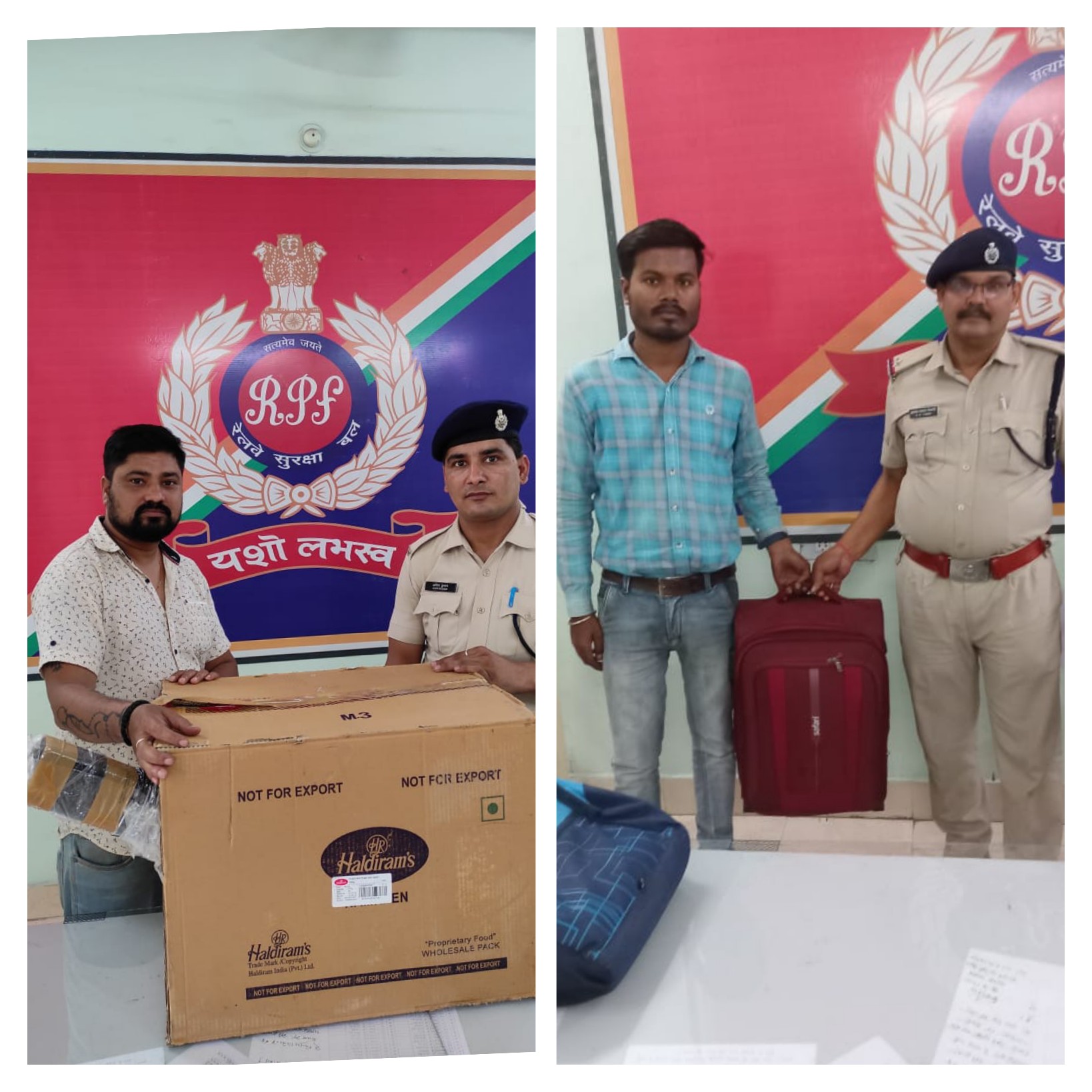 एसी बोगी में छुटा हजारों का बैग और एक कार्टन समान को रेसुब ने यात्रियों को सौपा