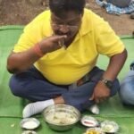 संसदीय सचिव यू.ड़ी. मिंज ने अपने साथियों के साथ मजदूरों के सम्मान में खाया छत्तीसगढ़िया बोरे बासी