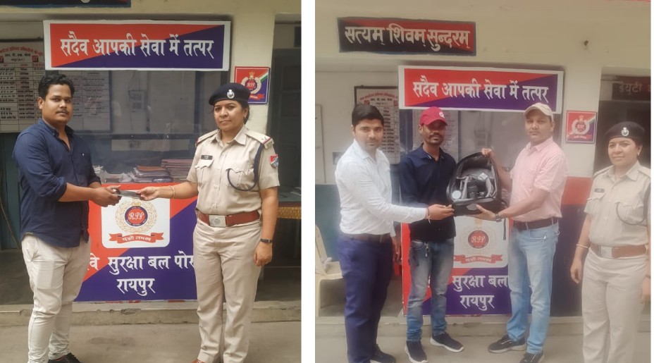 मुम्बई मेल एवं अमरकंटक में मिला   कैमरा और मोबाइल रेसुब रायपुर ने यात्रियों को सौपा