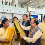 भाजपा नीत एनडीए की राष्ट्रपति पद की प्रत्याशी श्रीमती द्रौपदी मुर्मू का सांसद अरुण साव ने स्वागत किया