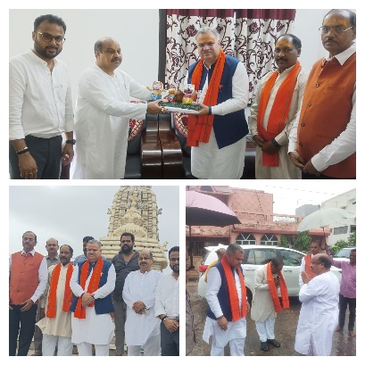 भाजपा के क्षेत्रीय संगठन महामंत्री  अजय जामवाल पहुंचे भगवान श्री जगन्नाथ मंदिर साथ मे पवन साय  एव छगनलाल मूंदडा  भी उपस्थित थे इस अवसर पर मंदिर में भाजपा नेता पुरंदर मिश्रा ने स्वागत किया