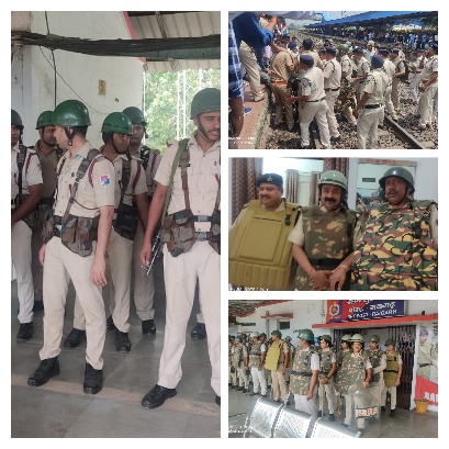 रेल रोकने पहुंचे कांग्रेसियों को आरपीएफ बल के जवानों ने जबरदस्ती ट्रैक से उठाया स्थिति भांप कांग्रेसी भाग खड़े हुए