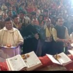 अखंड नवधा रामायण चिंगराजपारा बेलतरा विधानसभा बिलासपुर के महाआरती में पूर्व विधायक अरूण तिवारी  आजाद मंच प्रमुख विक्रांत तिवारी हुए शामिल
