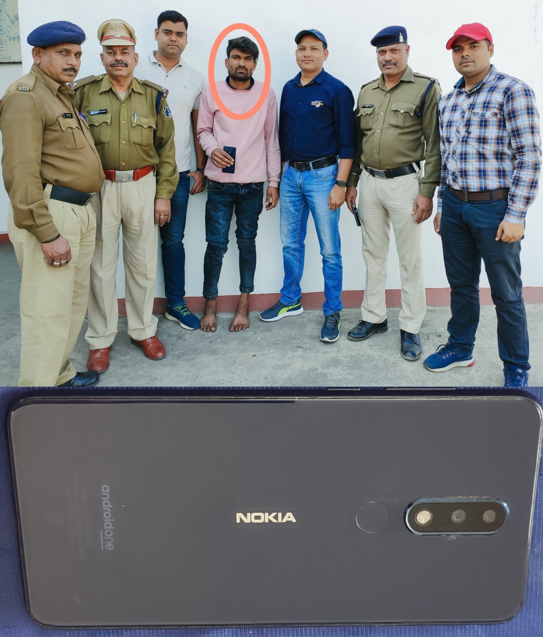 पन्द्रह हजार के एक नोकिया मोबाइल के साथ चोर रेसुब और जीआरपी के गिरफ्त में