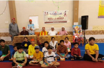 बच्चों के लिए मस्ती की पाठशाला कार्यक्रम आयोजित किया गया श्री झूलेलाल मंदिर शहडोल में