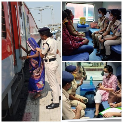रेलवे सुरक्षा बल की “मेरी सहेली” की टीम की महिला सदस्याएं 13 मुख्य स्टेशनों पर मौजूद