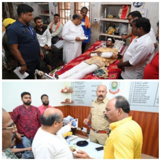 रायपुर उत्तर में चाकू बाजी की घटना को लेकर पुरंदर मिश्रा पहुंचे थाना, 24घंटे के भीतर कार्यवाही करने को कहा ,घायल राजु को देखने अस्पताल गए