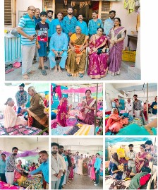 मराठा समाज ने पितृ पर्व पर वृद्धाश्रम में साड़ी फल वितरित किया