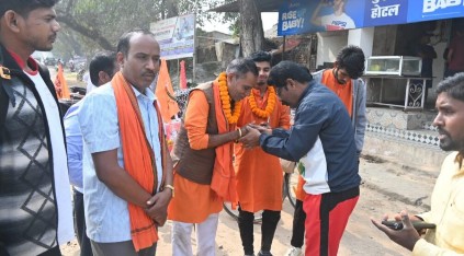 अयोध्या जाने सायकल यात्रा पर निकले रामभक्तयात्रियों के जैजेपुर से धरमजयगढ़ पहुंचने पर हुआ भव्य स्वागत