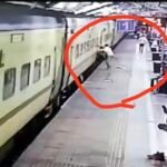 पोरबन्दर् सुपरफास्ट ट्रेन मे एक् यात्री का रायगढ़ मे पैर फिसला आरपीएफ जवान ने धकेलकर जान बचाई