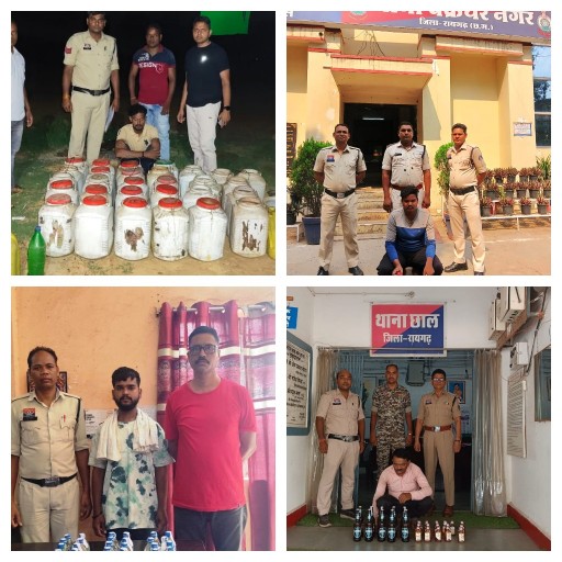 1 से 7 जून तक अवैध शराब पर जिला पुलिस की ताबड़तोड़ कार्रवाई, 503 लीटर शराब जप्त, 44 आरोपी को भेजा गया जेल*