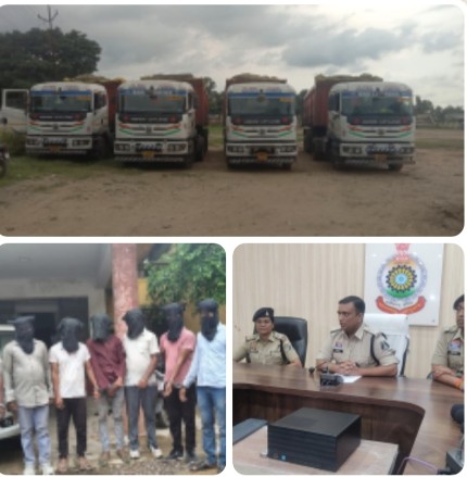 डेढ़ करोड़ से अधिक की संपत्ति जब्त – चार ट्रेलर, एक कार और चार मोबाइल बरामद जिले में नाकेबंदी, ओडिशा के हमीरपुर से खेत में छिपाए ट्रेलर वाहन पुलिस ने की बरामद