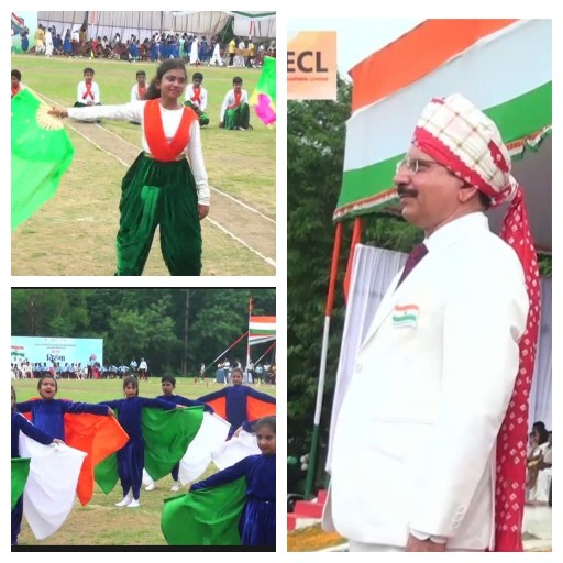एसईसीएल में हर्षोल्लास से मनाया गया 79वां स्वतंत्रता दिवस* सीएमडी हरीश दुहन ने राष्ट्रीय ध्वज फहराकर, परेड की सलामी ली