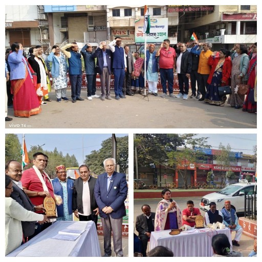 सेनानी परिवार ने किया ध्वजवंदन,स्मरण,प्रतिनिधियों का सम्मान,खरौद,शिवरीनारायण भ्रमण*