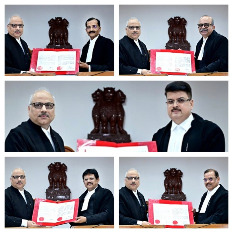 उच्च न्यायालय के मुख्य न्यायाधीश ने आज पांच जजों को स्थायी जज की शपथ दिलाई