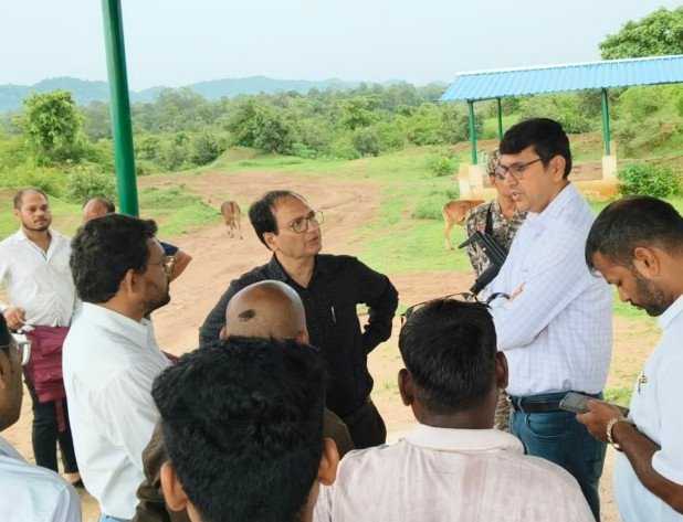 कलेक्टर ने निर्माणाधीन गौ अभ्यारण्य का किया निरीक्षण*  *फेसिंग कार्य तत्काल प्रारंभ करने दिए निर्देश*